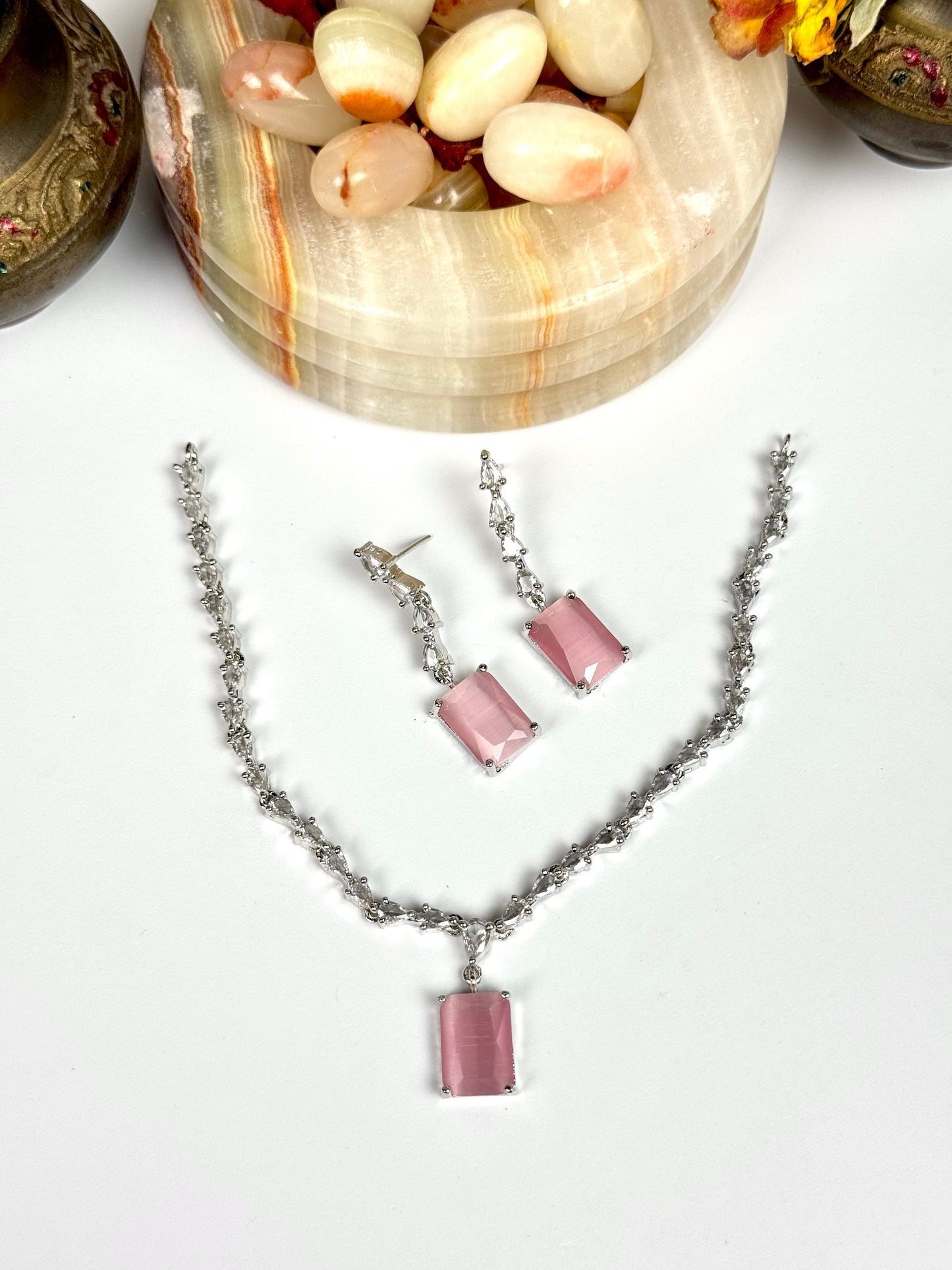 American Diamond 1karat Necklace set