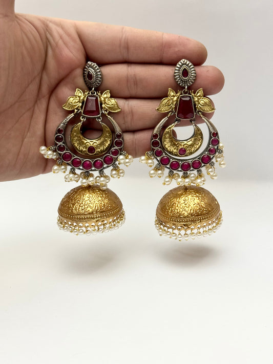 Premium Brass made oxidised Jhumkas