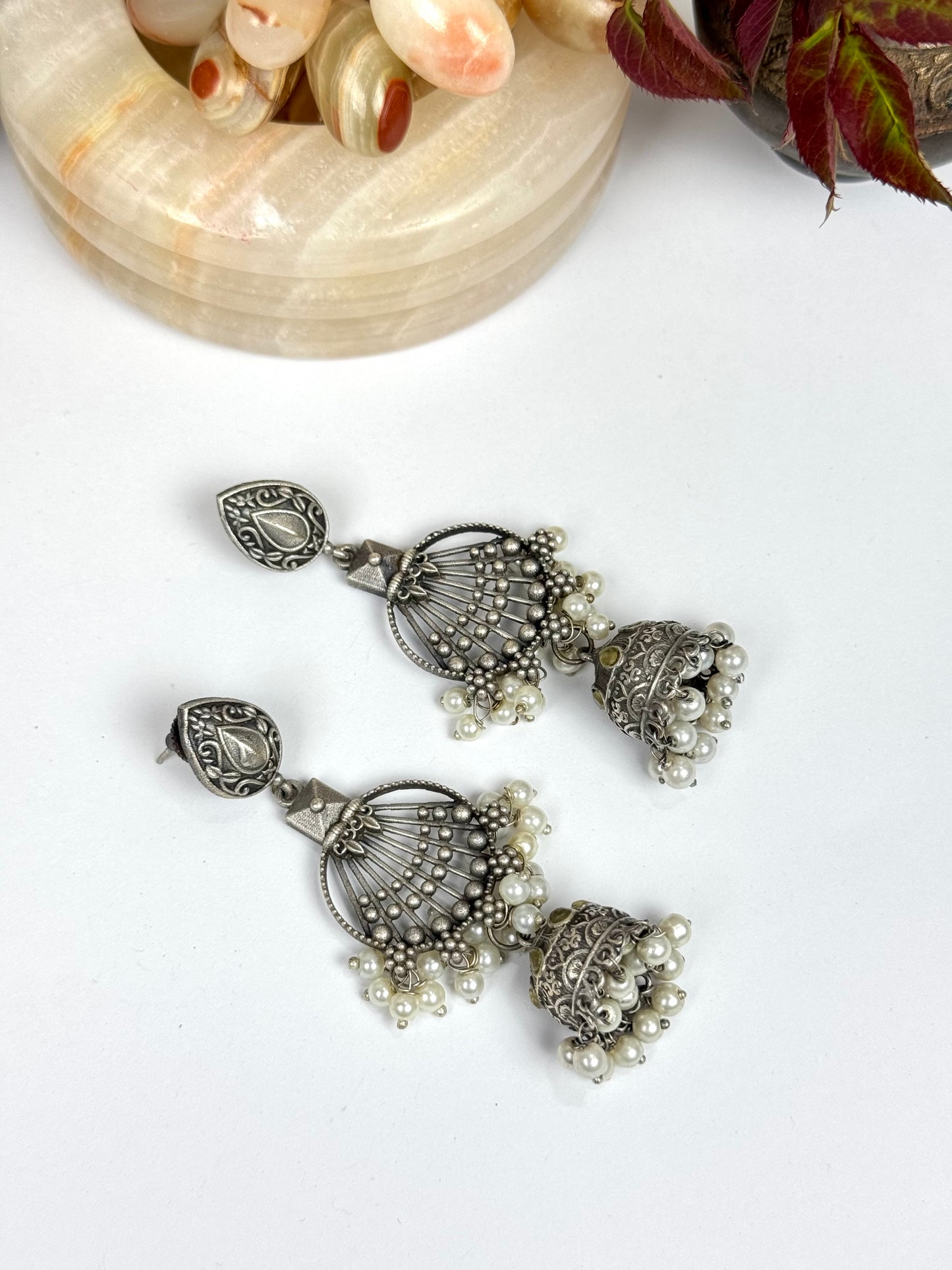 Brass made premium oxidised Jhumkas