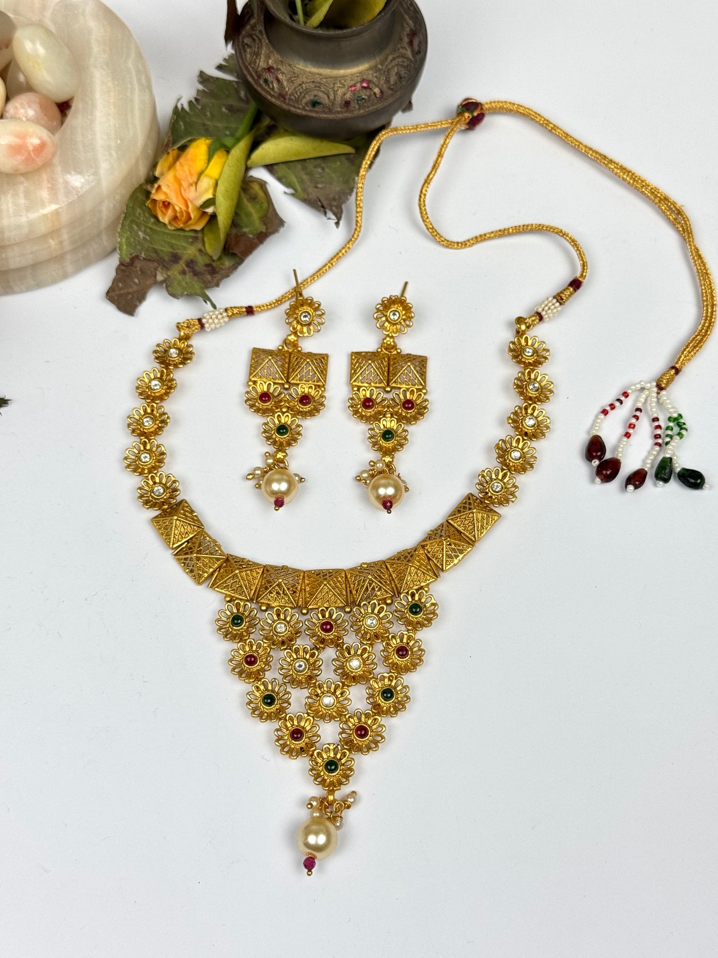 Rajwadi Hina Necklace set