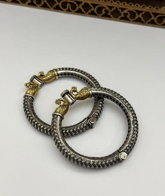 Premium brass made oxidised openable Bangles pair ( size standard 2.6)