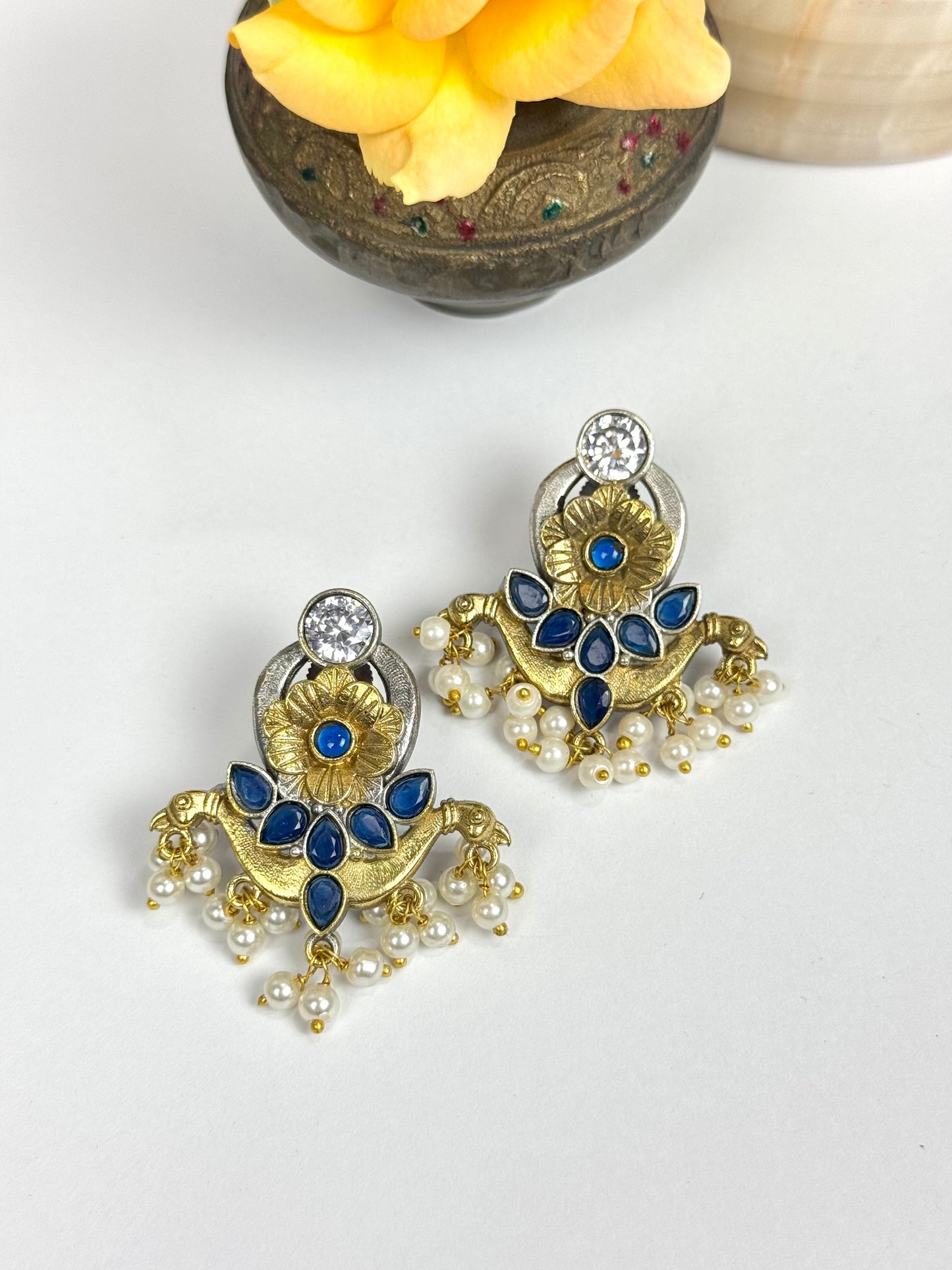 Premium Brass Made Oxidised Earrings