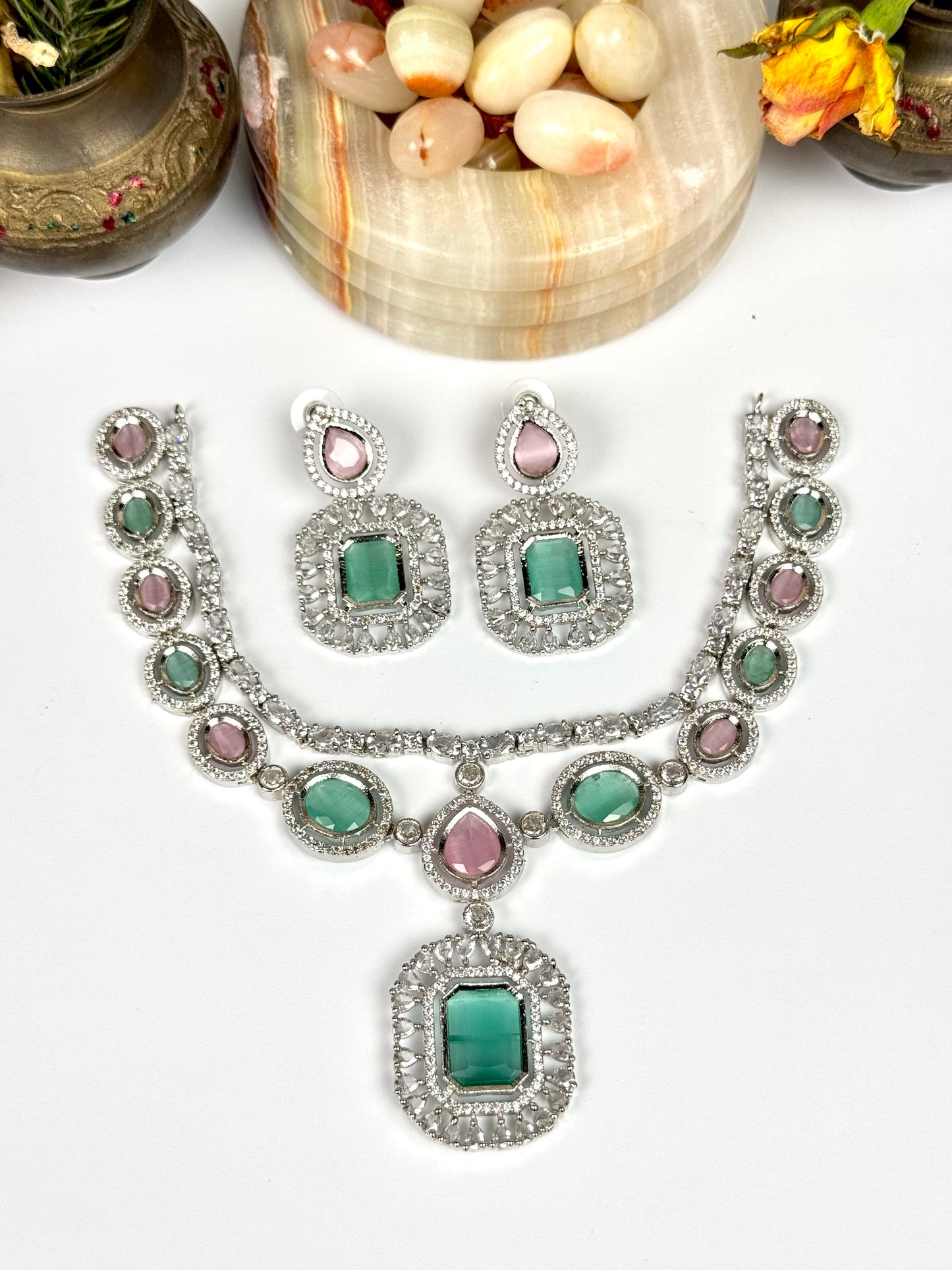 American Diamond 1 karat Necklace set