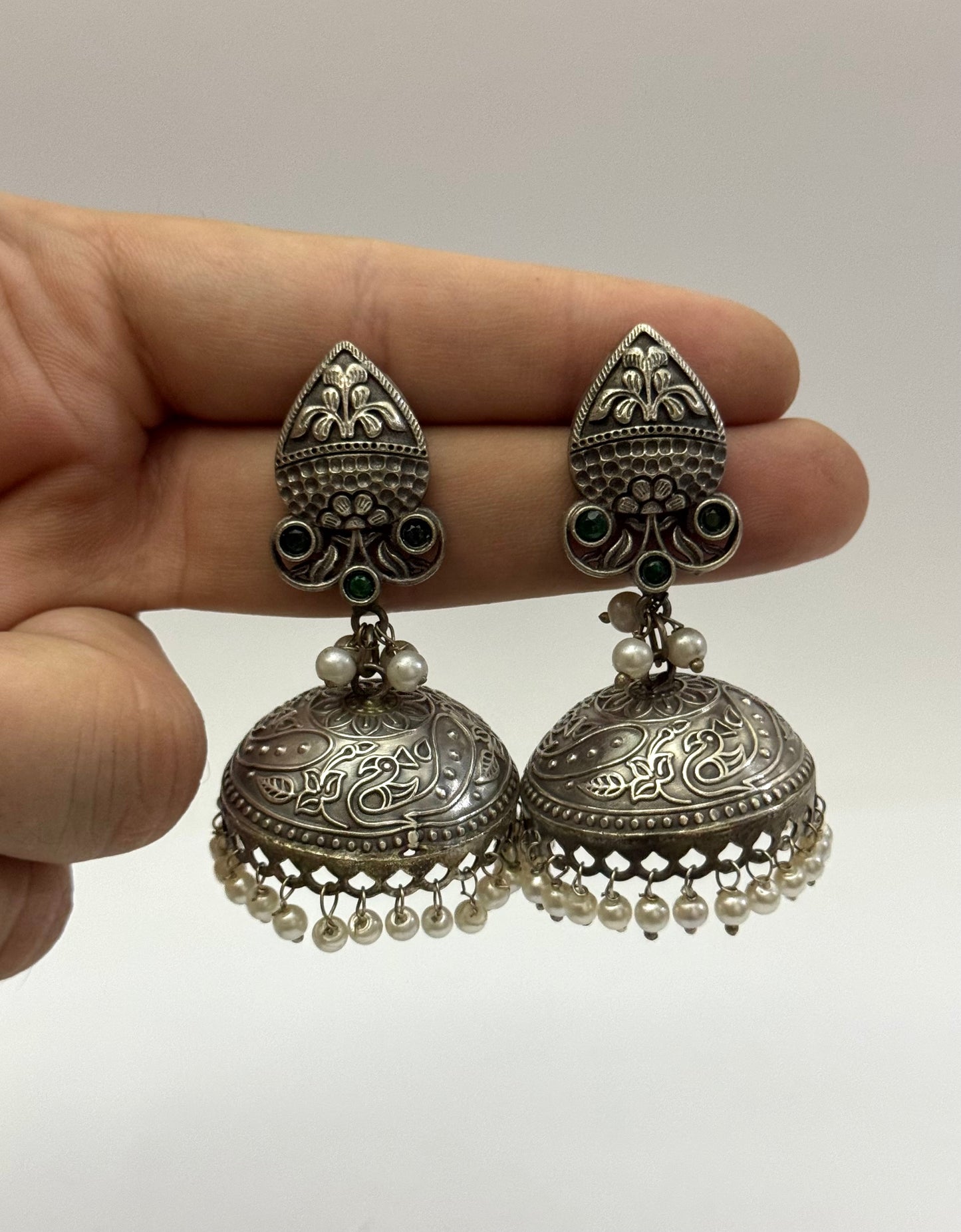 Premium Brass Made oxidised Jhumka