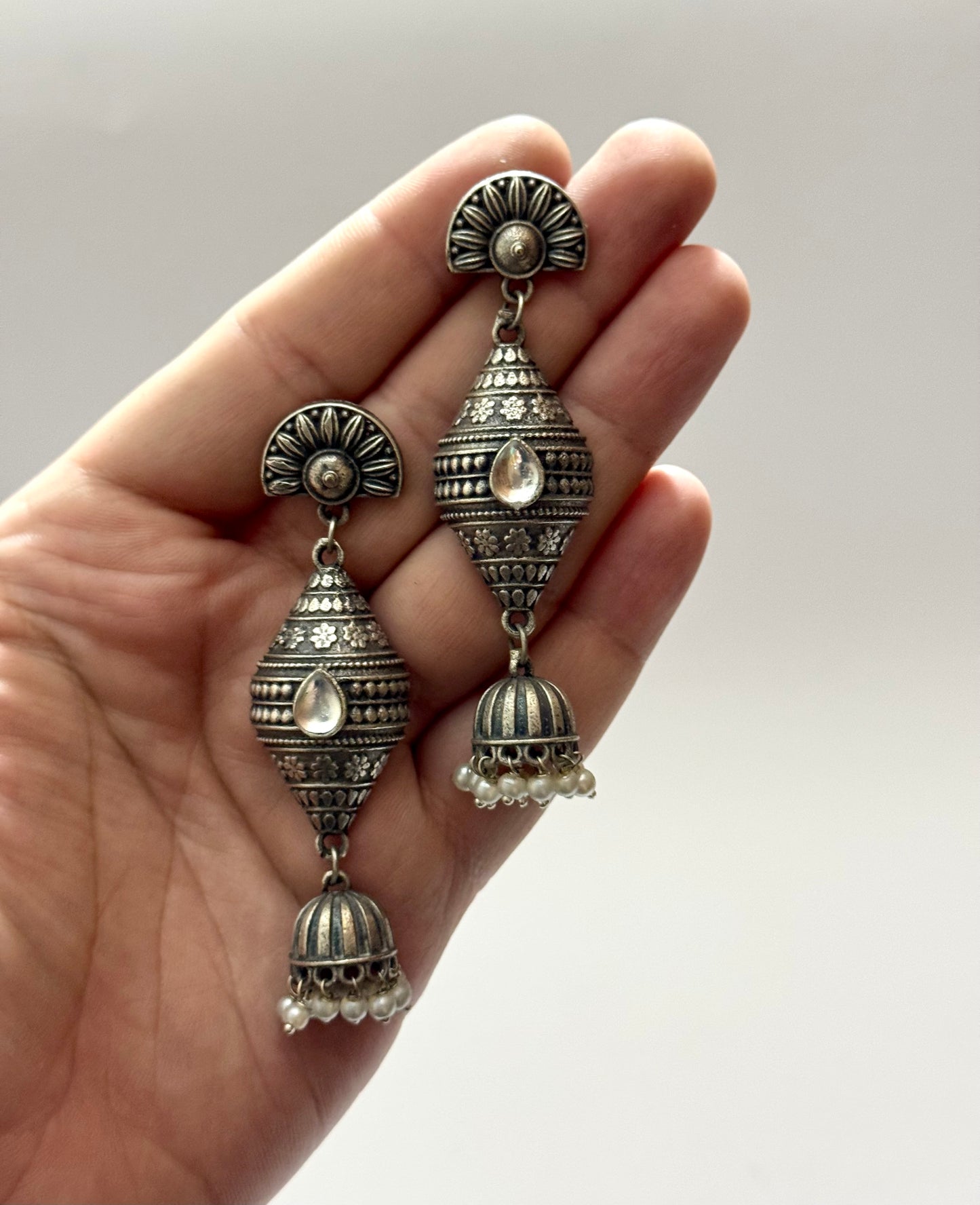 Premium brass made Oxidised jhumka