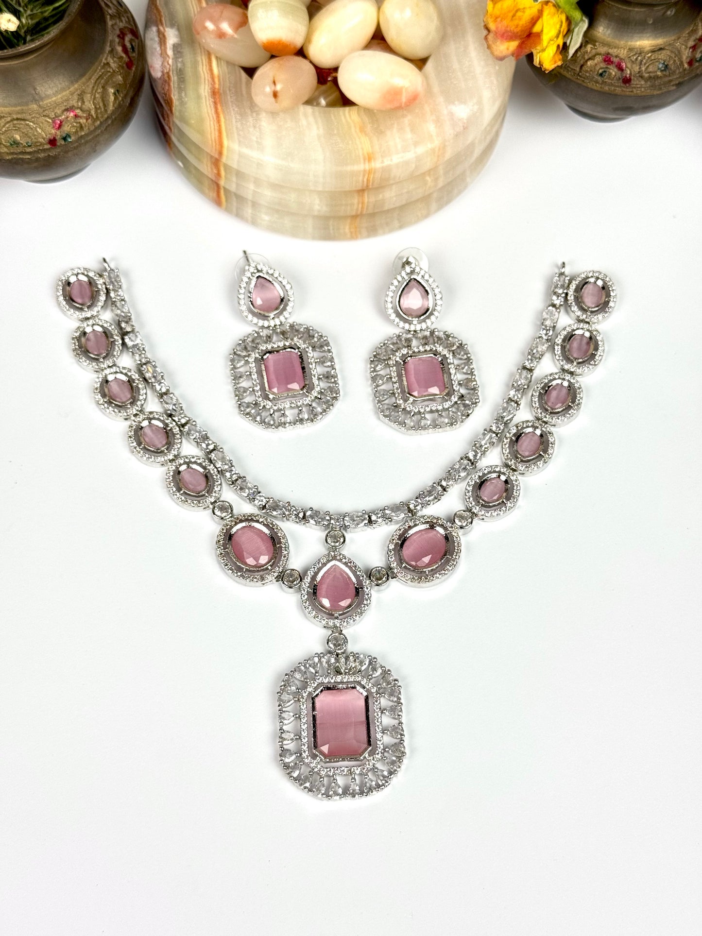 American Diamond 1 karat Necklace set