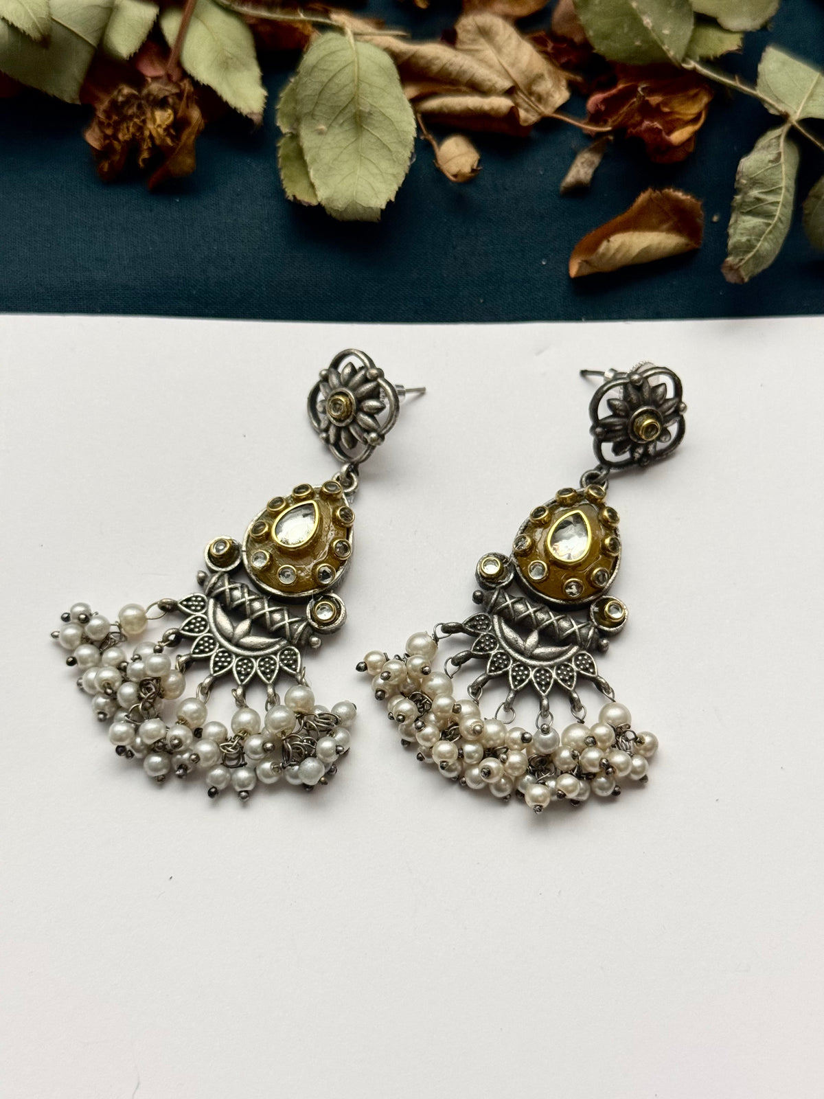 Premium oxidised Brass made Gulnaz Earrings