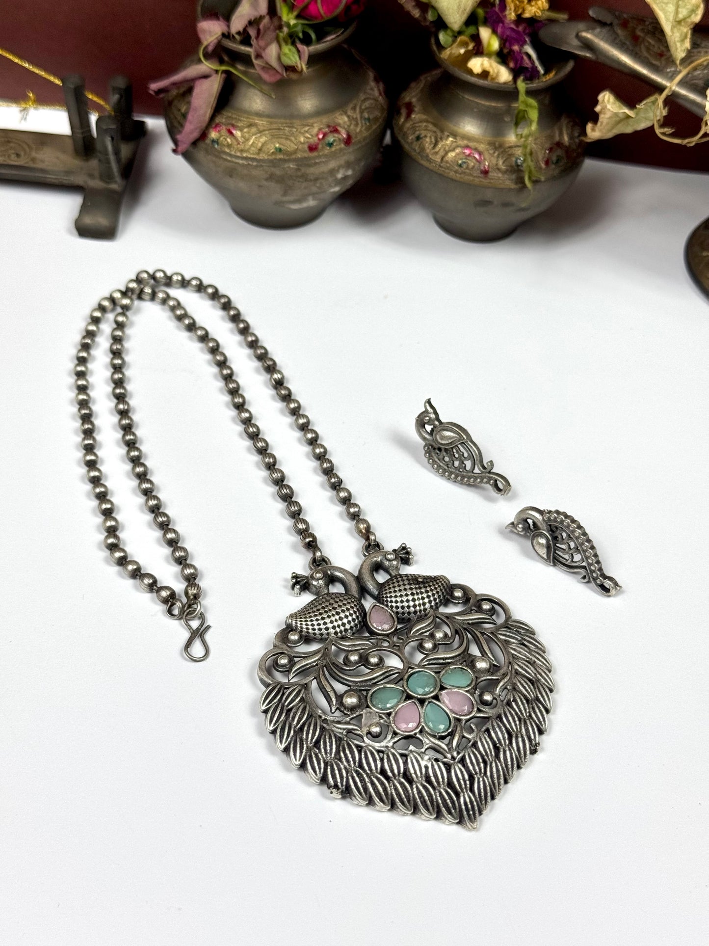 Premium oxidised Mano pendant Set