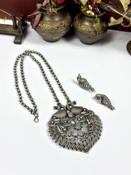 Premium oxidised Mano pendant Set