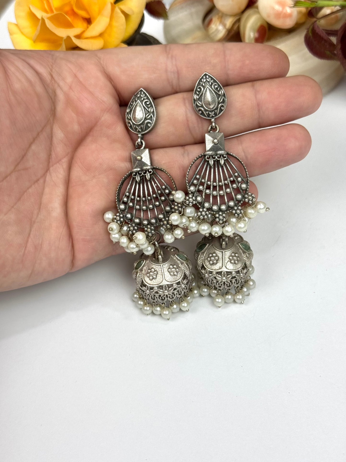 Brass made premium Oxidised Earrings