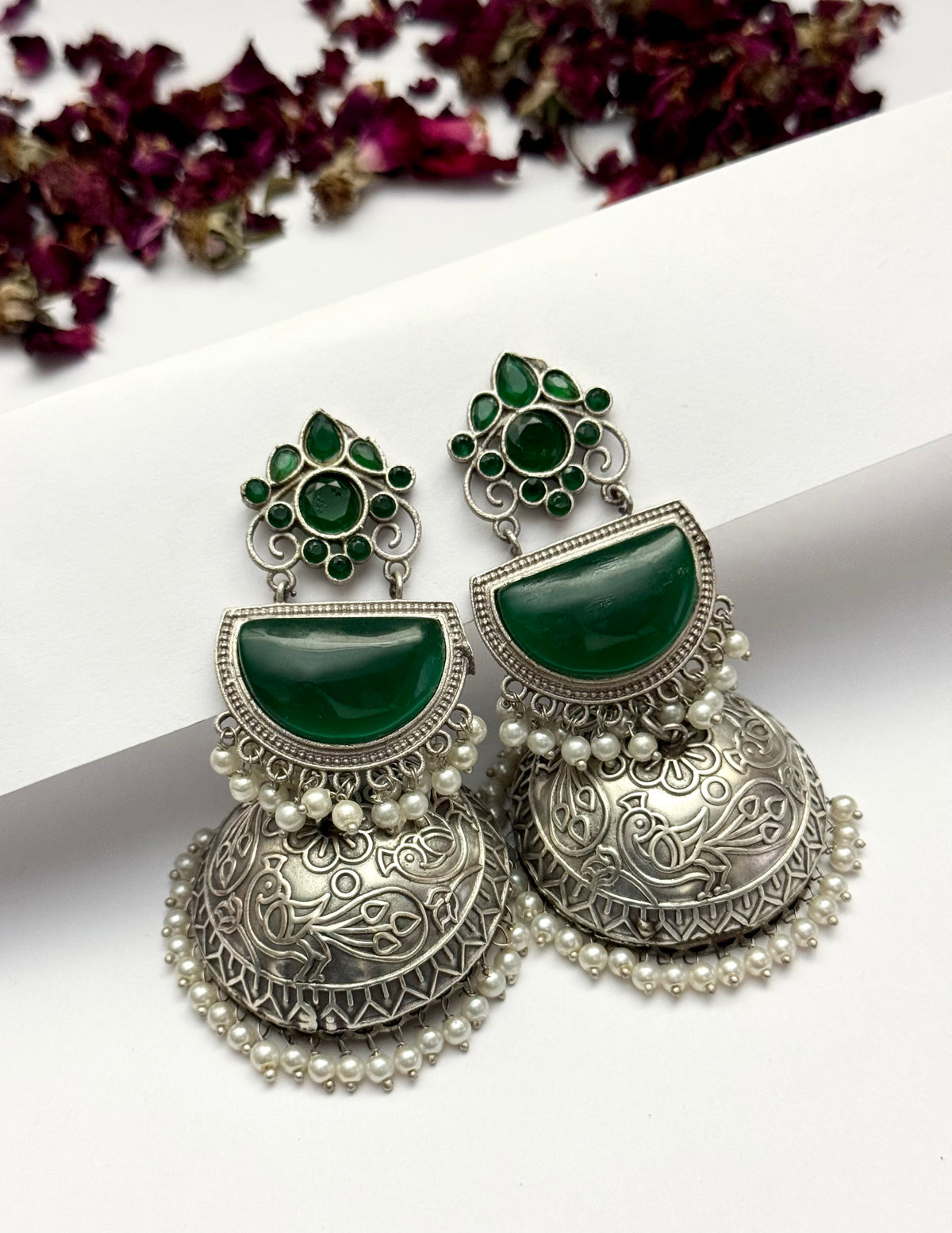 Premium oxidised Brass made Full size jhumka