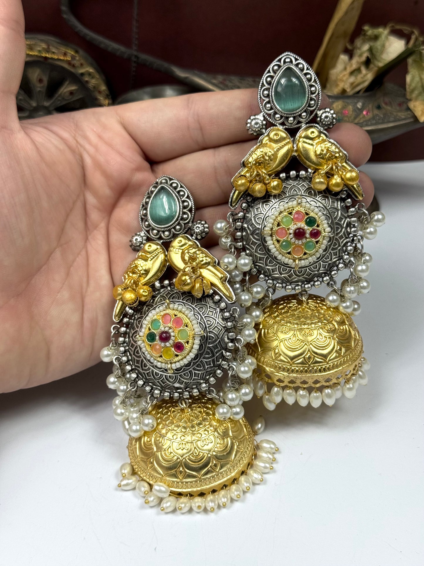 Premium Oxidised Alizeh Full size Jhumka