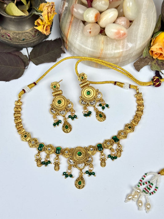 Rajwadi Brass made Necklace Set