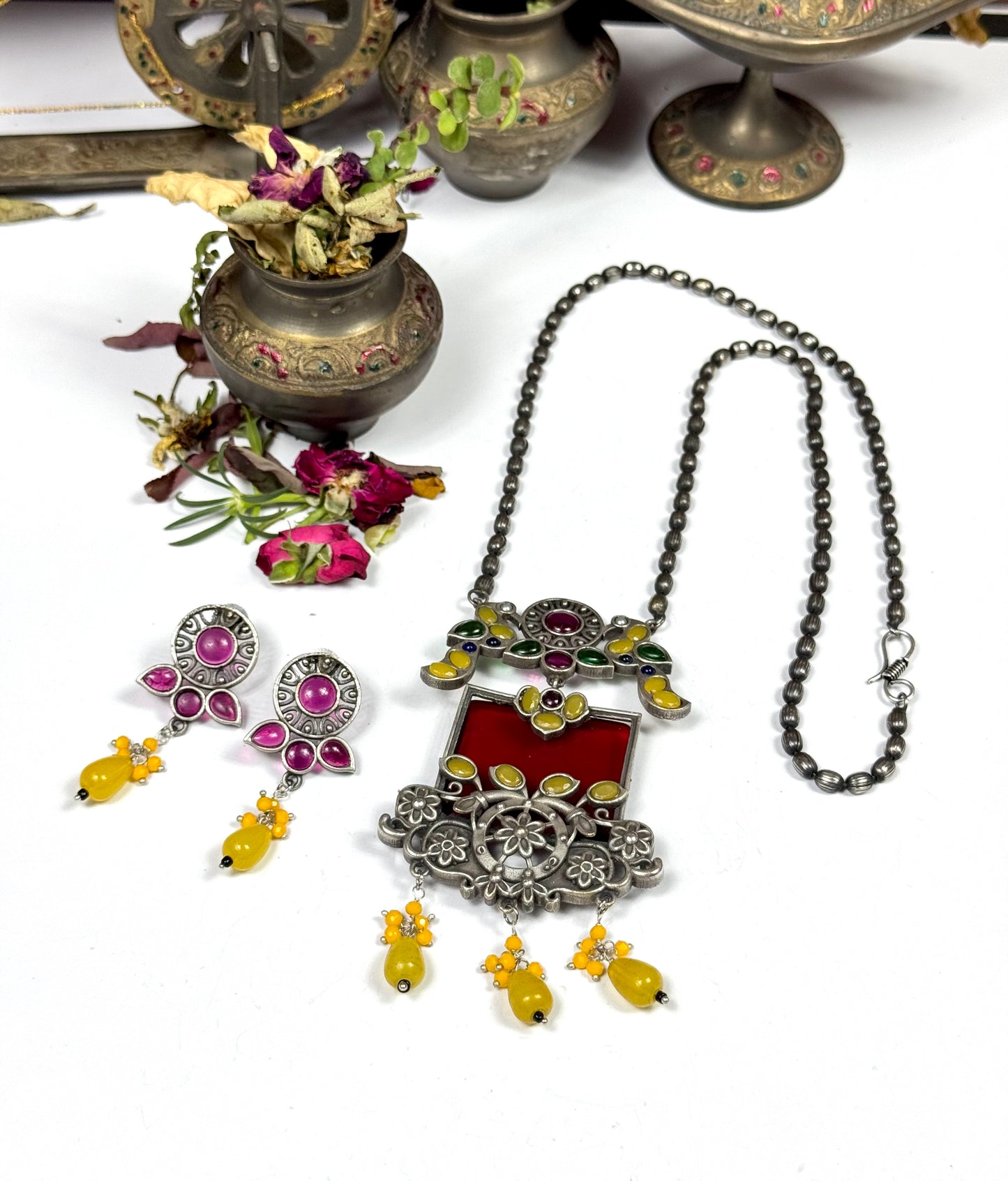 Premium Oxidised Shahi Brass made Mala set