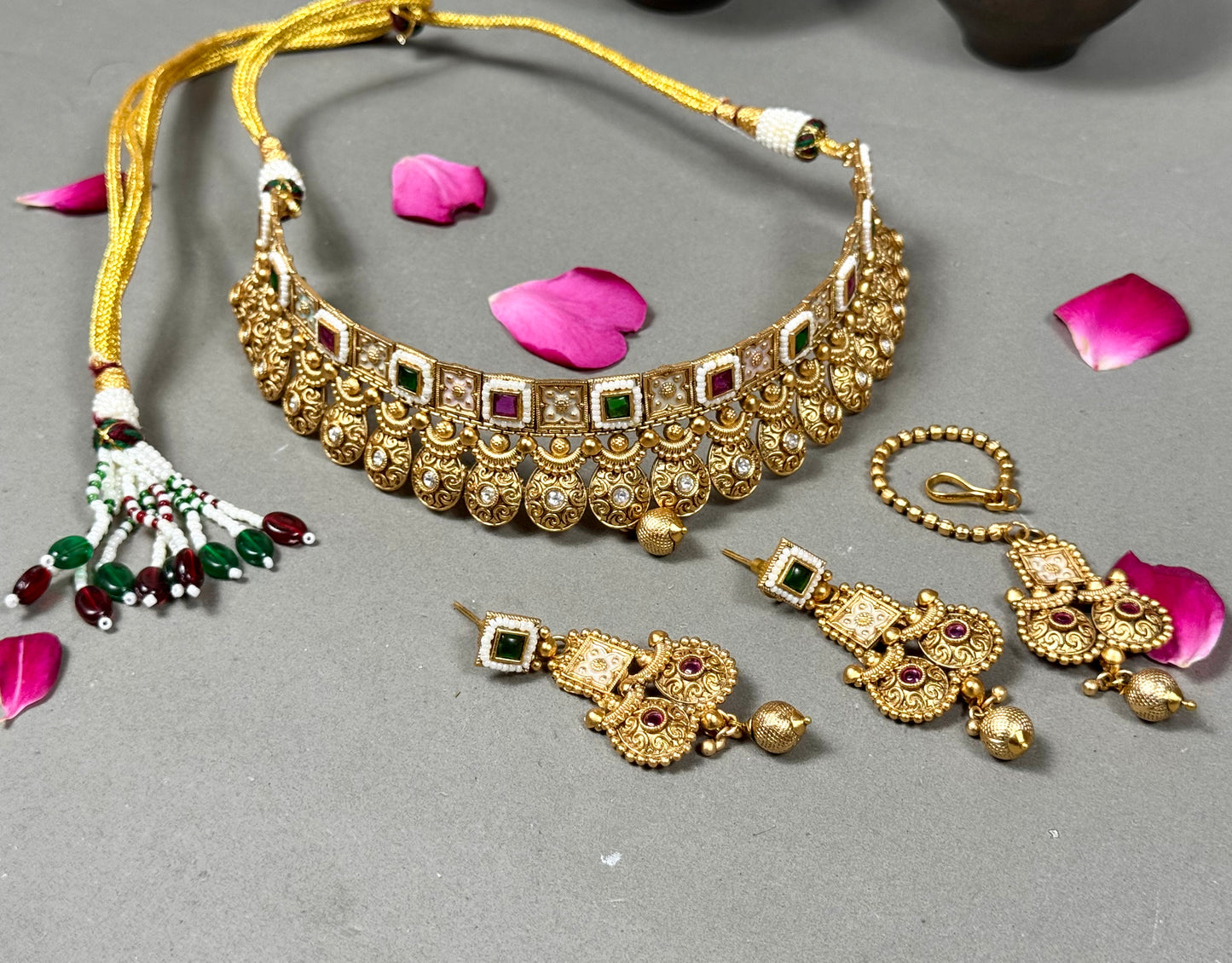 Rajwadi Brass Choker set