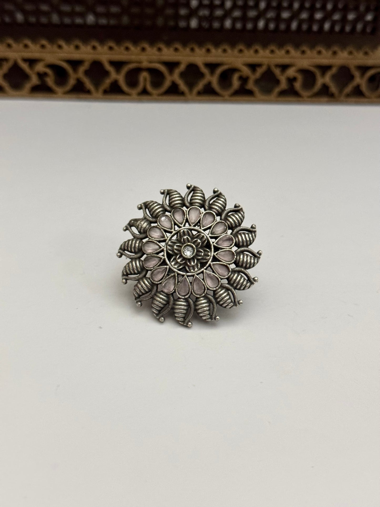Premium Brass made oxidised Adjustable Ring