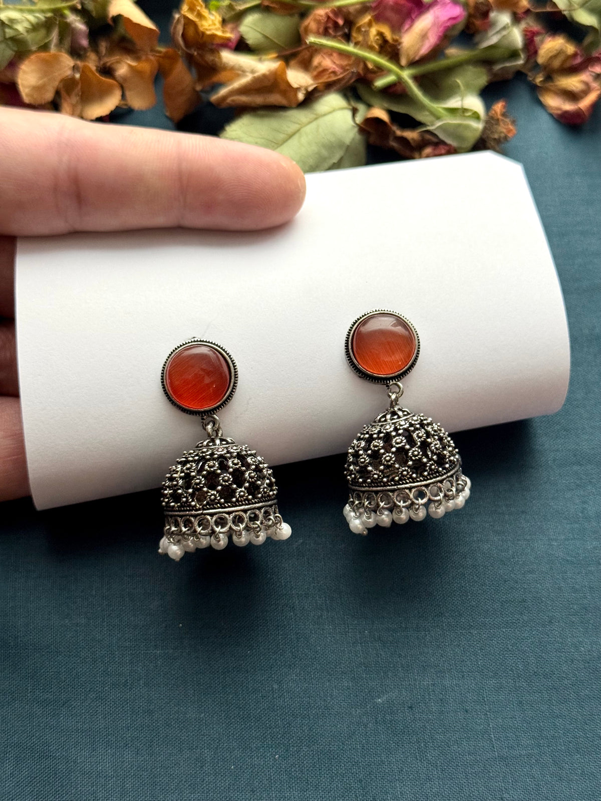 Premium Brass made Oxidised Jhumka
