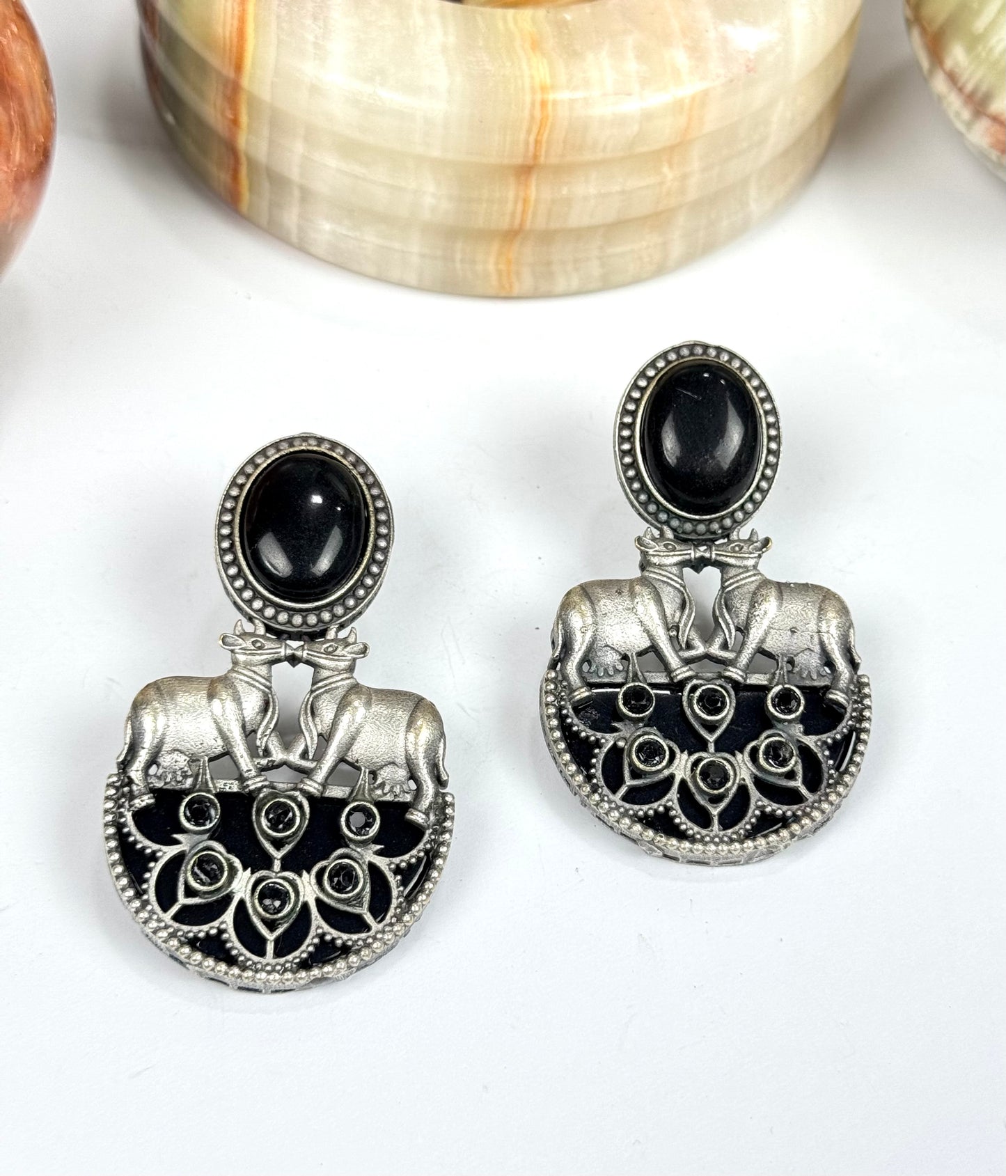 Brass made Premium Oxidised Earrings