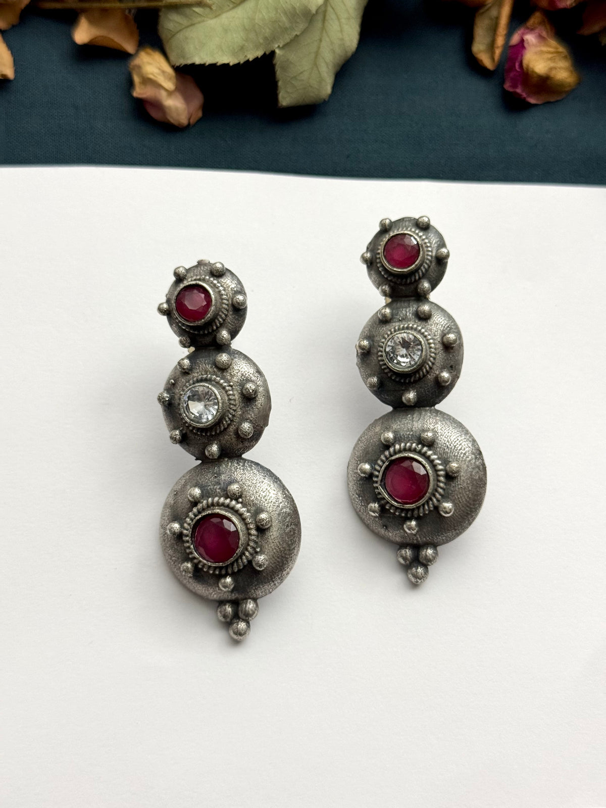 Premium brass made Oxidised Saba Earrings