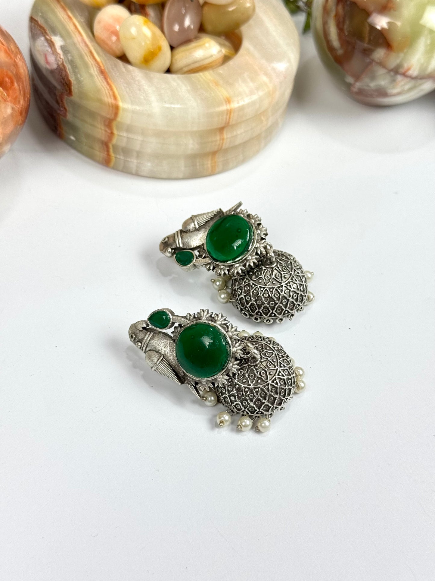 Brass made Premium Oxidised Jhumkas