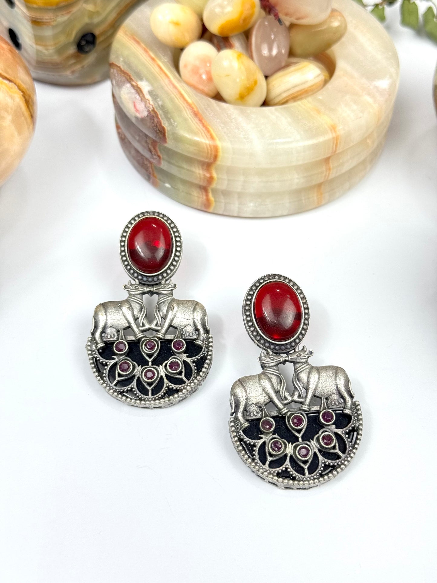 Brass made Premium Oxidised Earrings