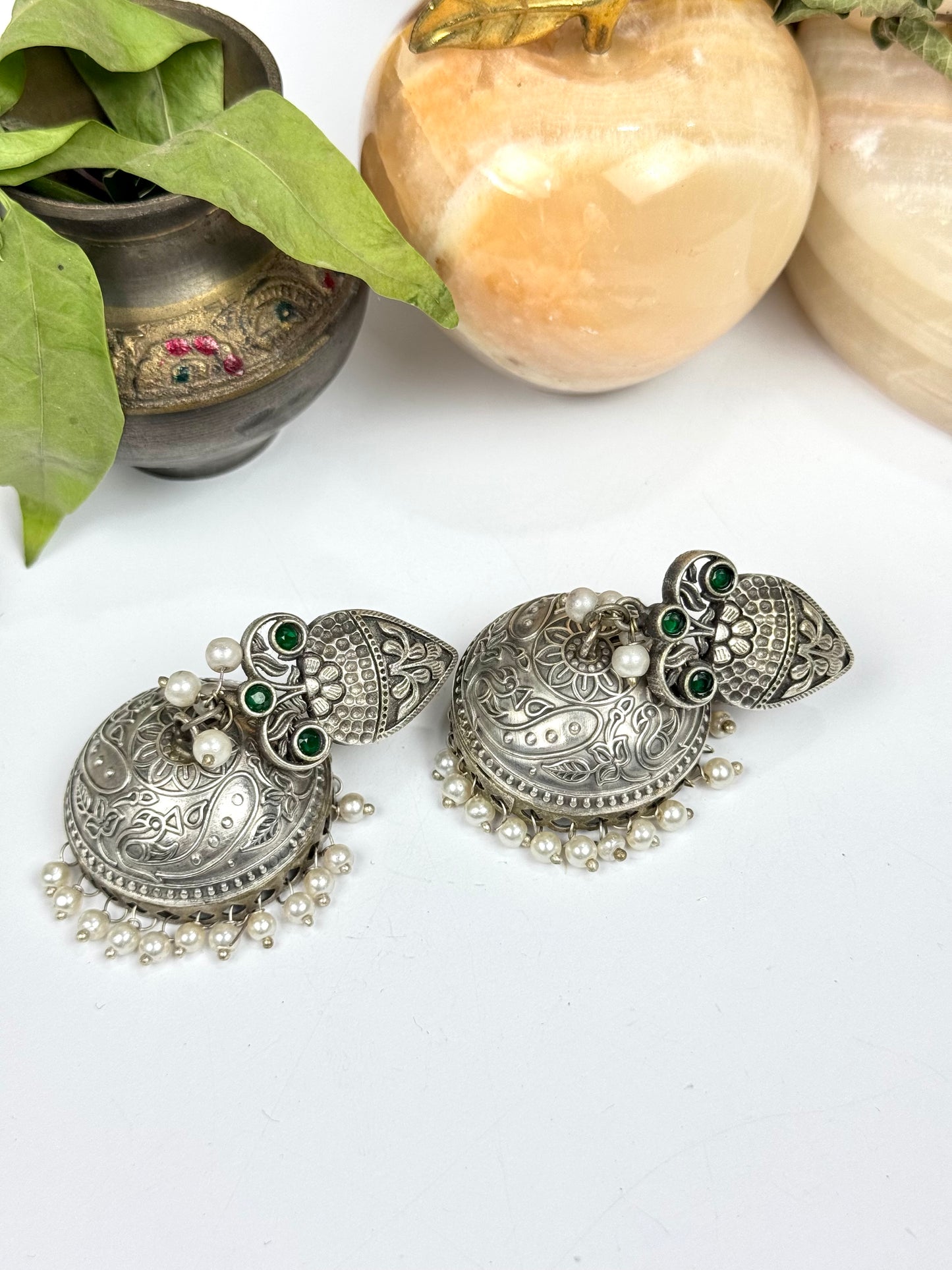 Premium Brass Made oxidised Jhumka