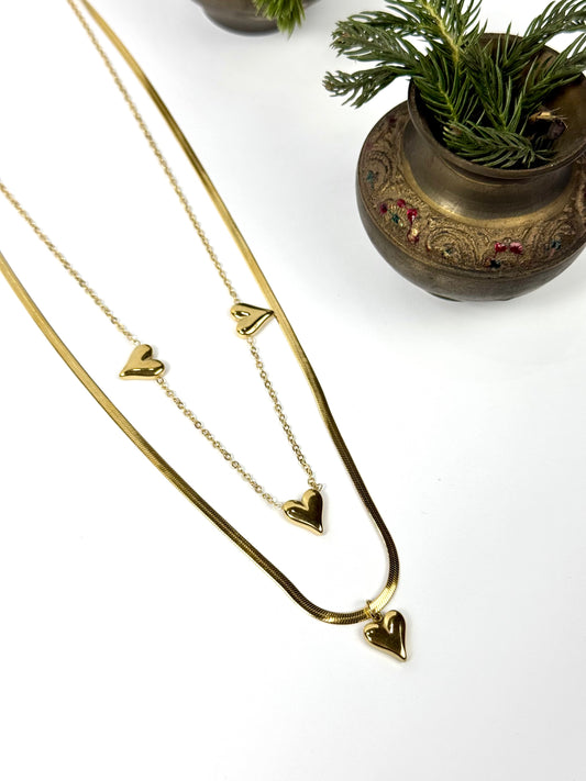 Stainless steel double chain pendant