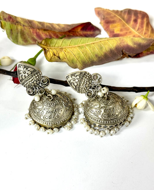 Premium Brass Made oxidised Jhumka