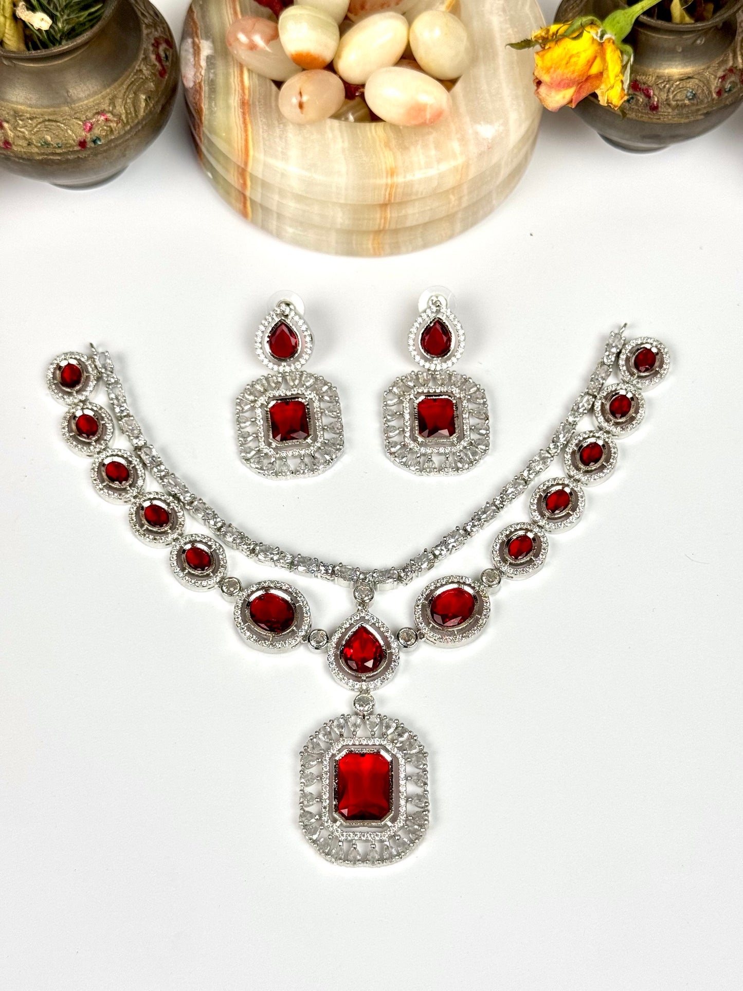 American Diamond 1 karat Necklace set