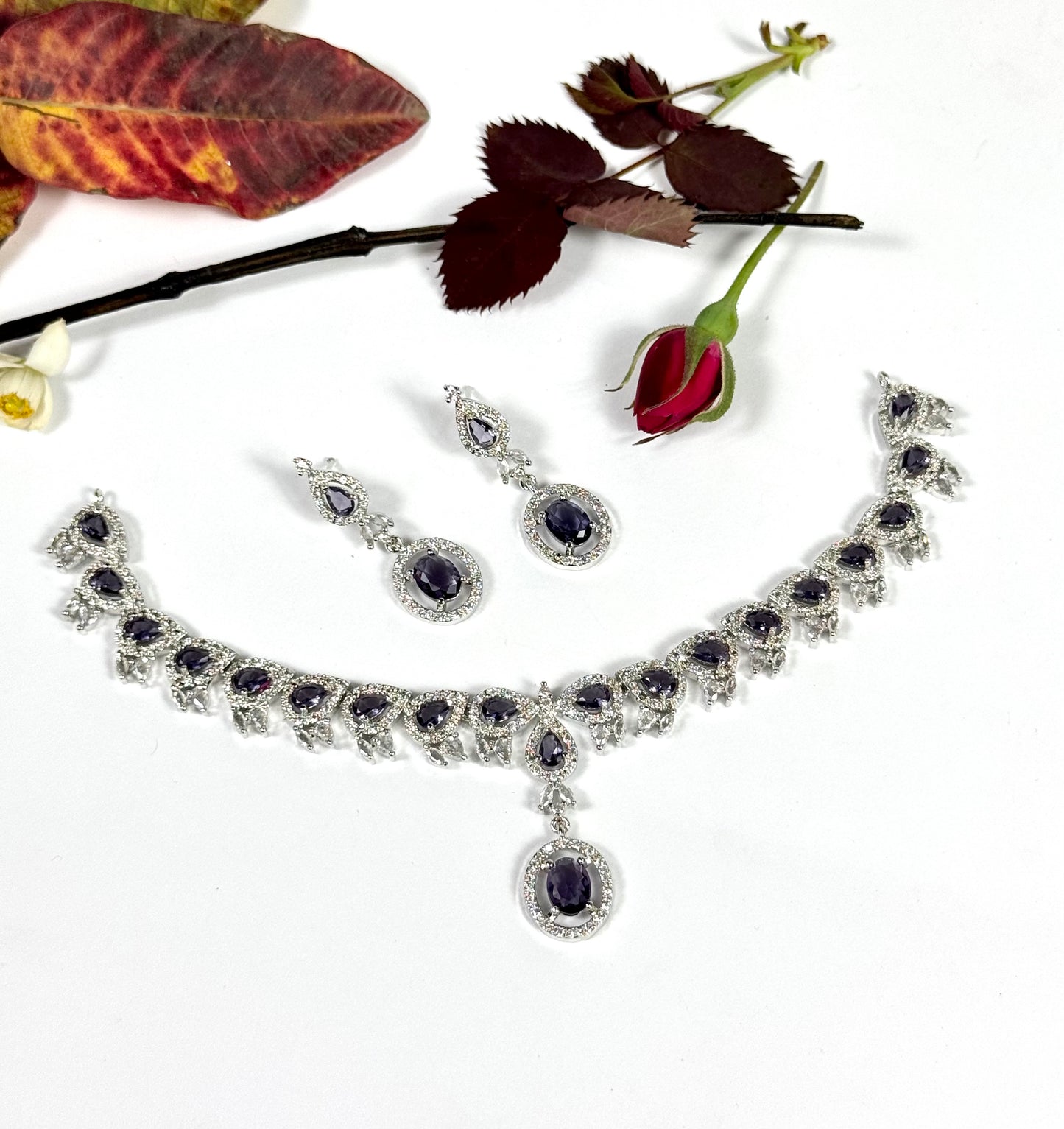 American Diamond 1 karat Necklace set