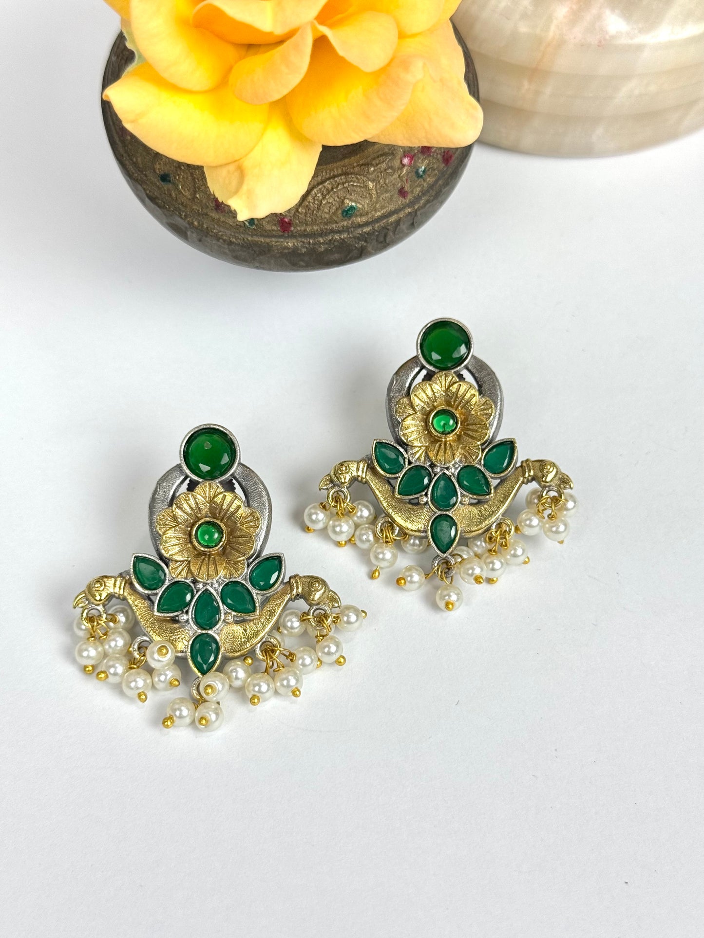 Premium Brass Made Oxidised Earrings