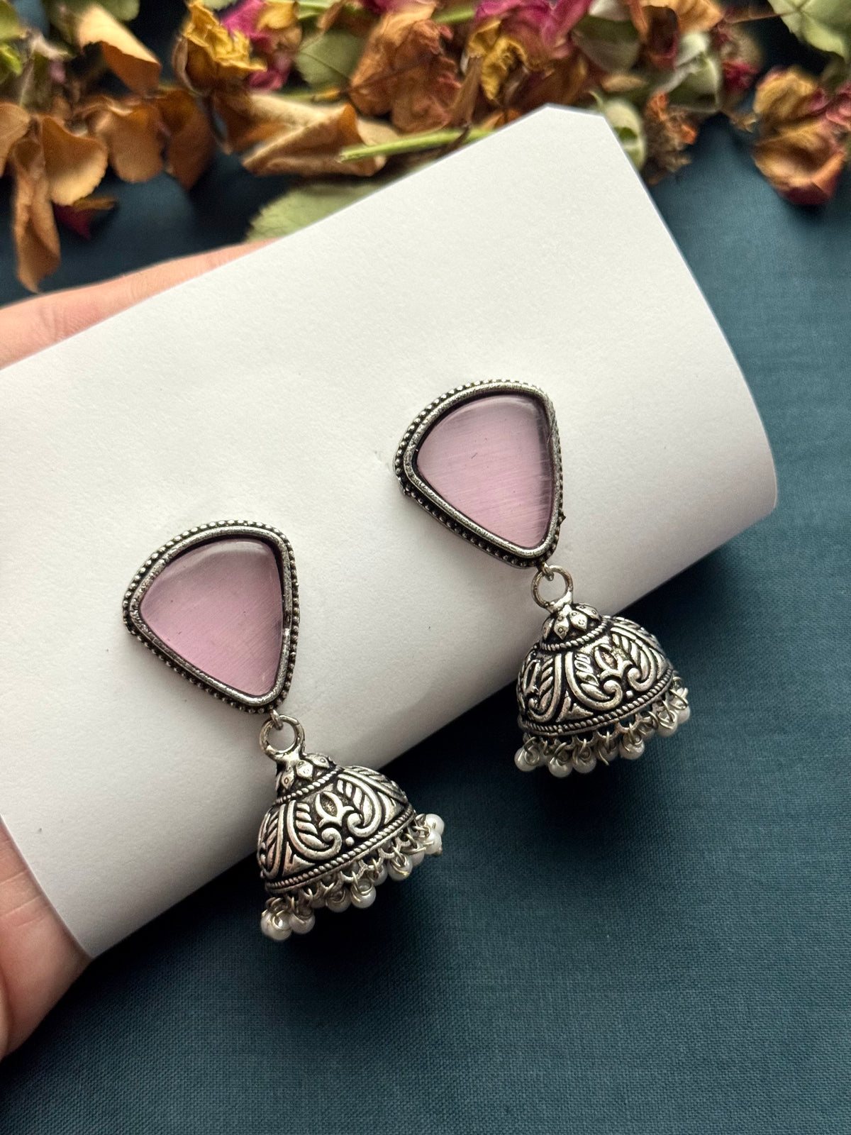 Premium brass made oxidised Jhumka