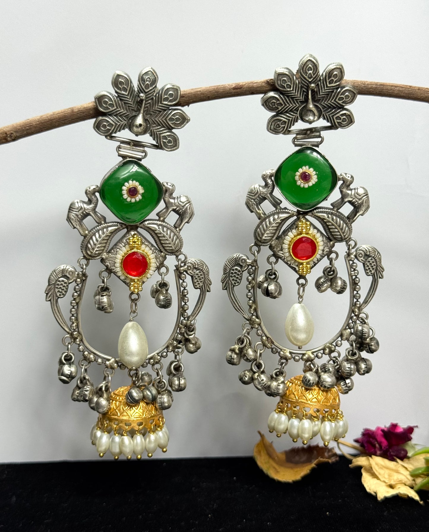 Premium Oxidised Parvana Jhumka