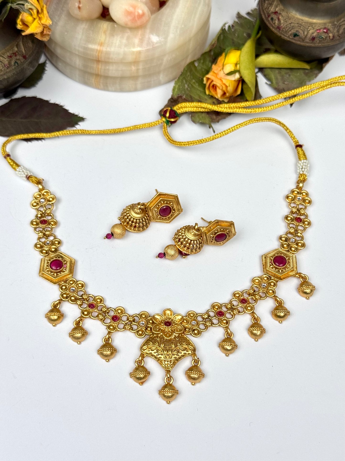 Rajwadi Brass Made Necklace set