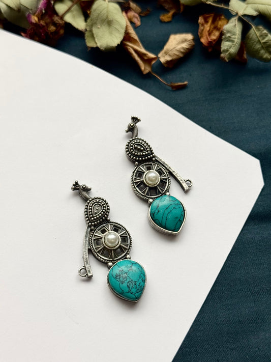 Premium oxidised Brass made Bird Earrings