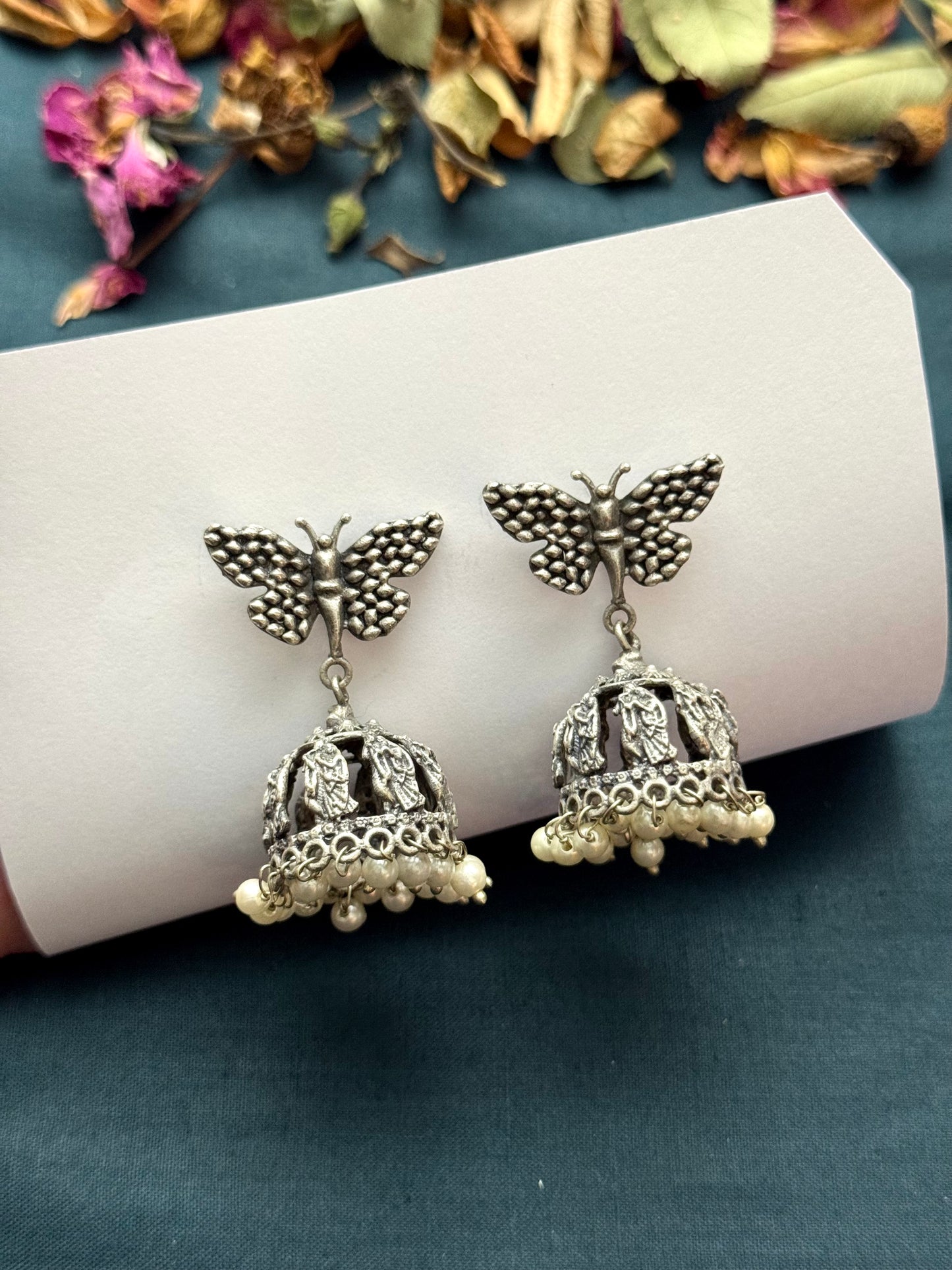 Premium Brass made oxidised jhumka