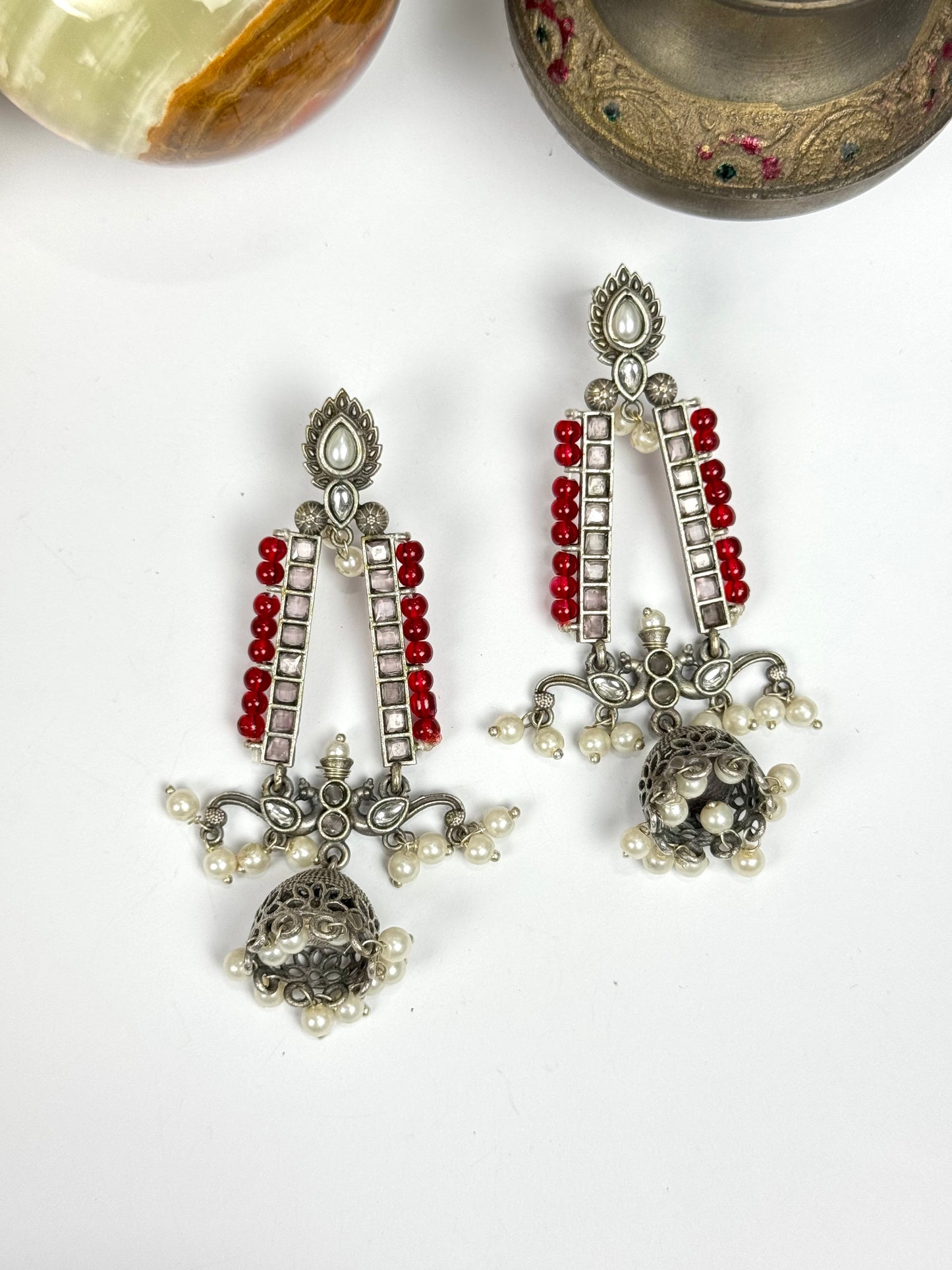 Premium Brass Made Oxidised Jhumka