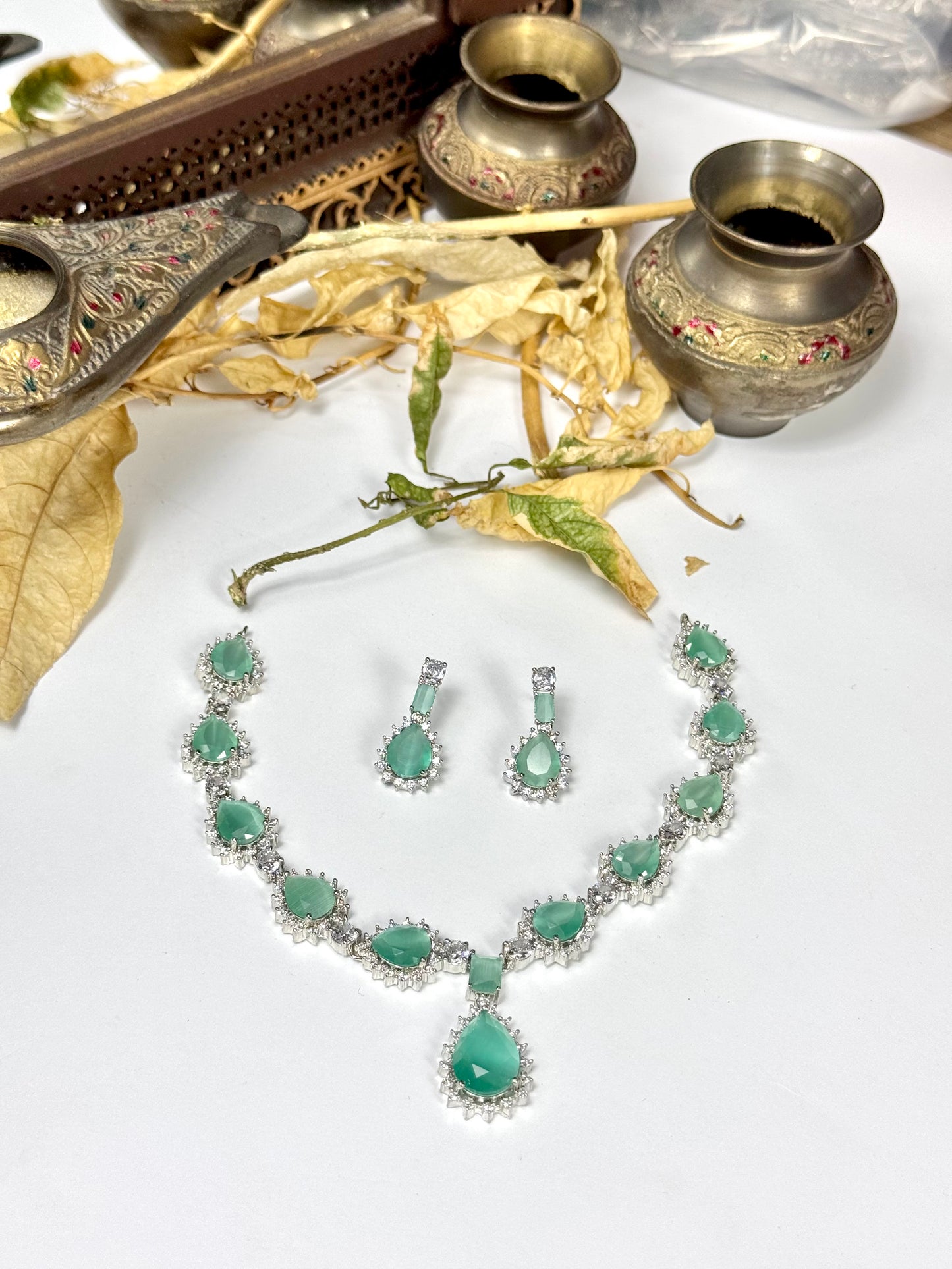 American Diamond 1 karat Necklace Set