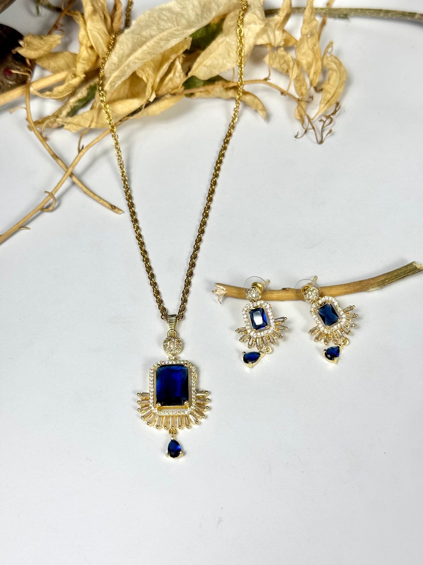 American Diamond 1 karat Pendant sets