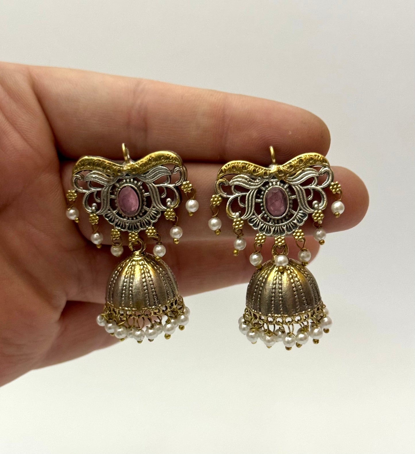 Premium Dual tone Oxidised Brass Made jhumka
