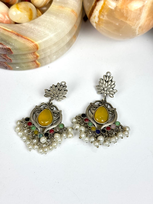 Premium Brass Made Oxidised Earrings