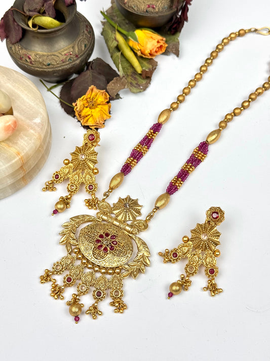 Rajwadi Moti Mala Set