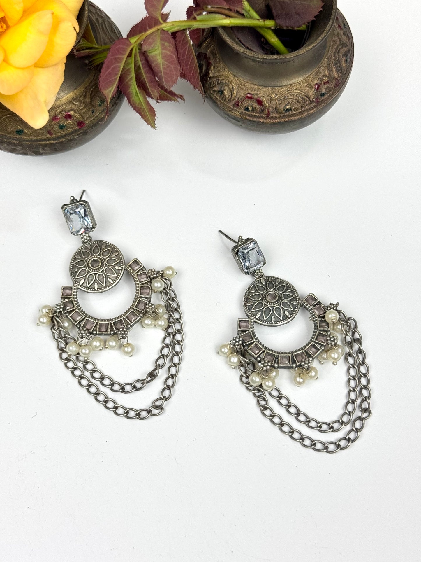 Premium Brass Made Chain Earrings