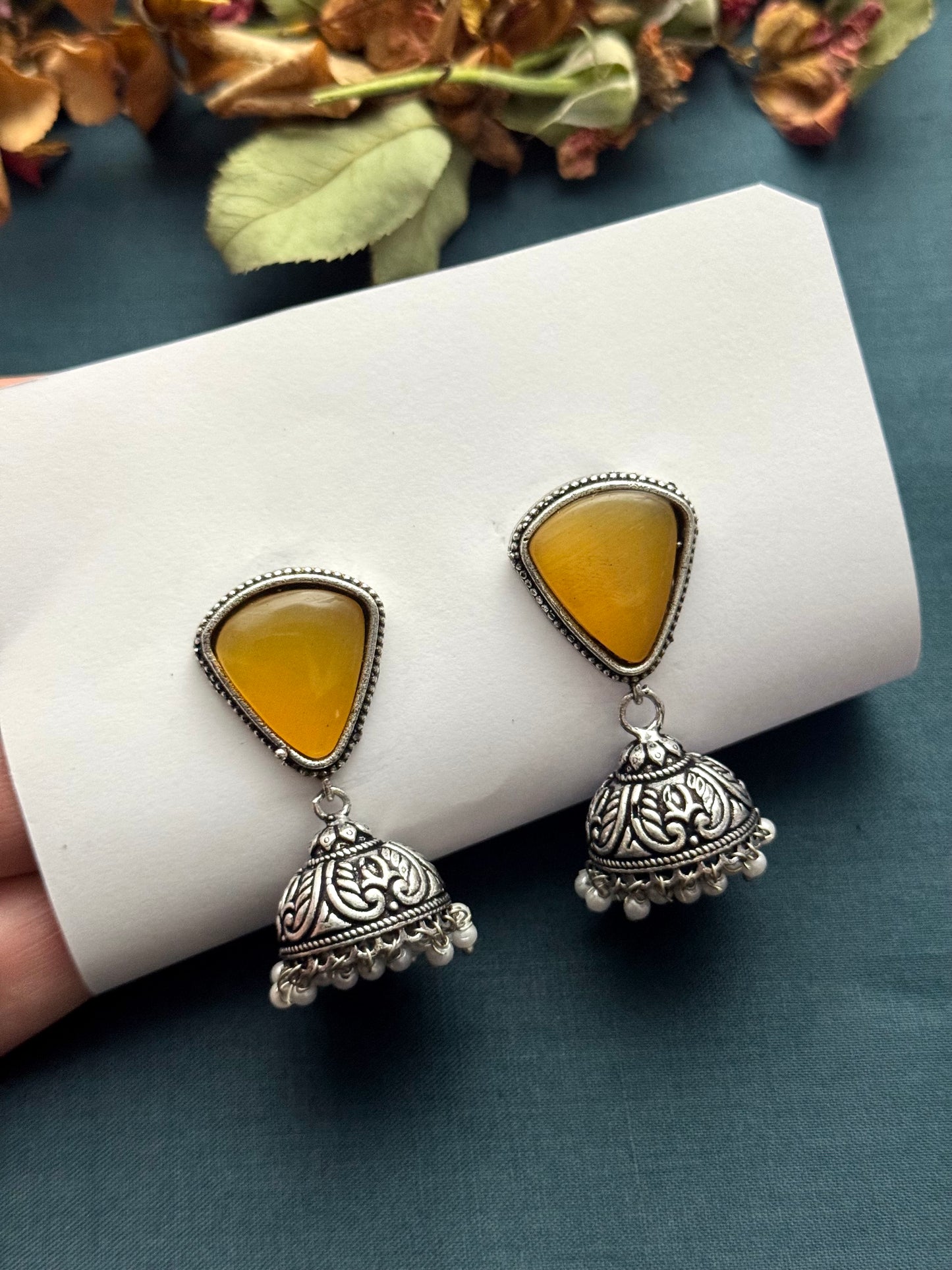Premium brass made oxidised Jhumka