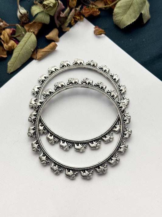 Oxidised Elephant Bangle pair size 2.6 standard