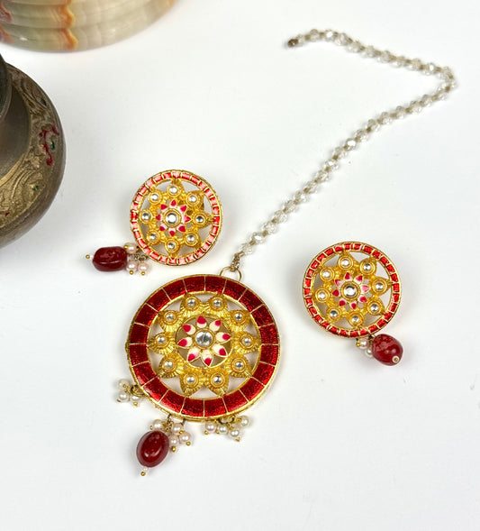 Imported Mina kundn Bindia Kantae set