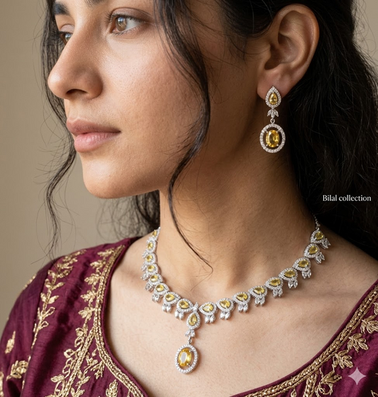 American Diamond 1 karat Necklace set