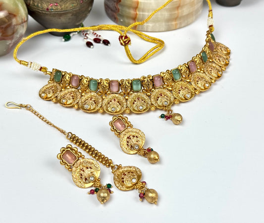 Rajwadi Brass Choker set