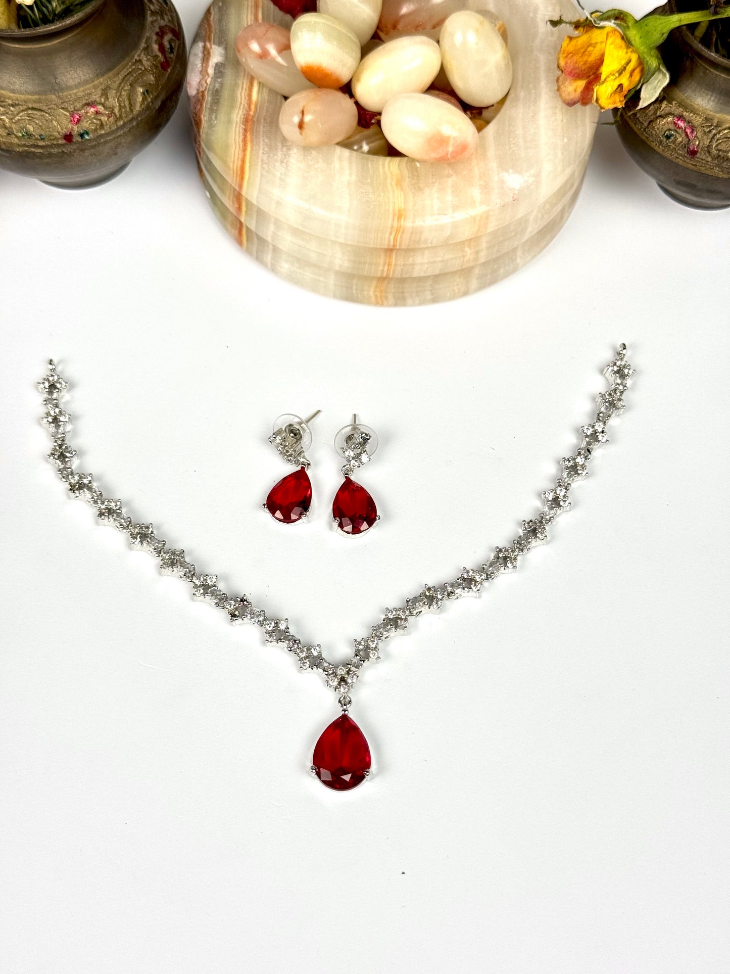 American Diamond 1karat Necklace set