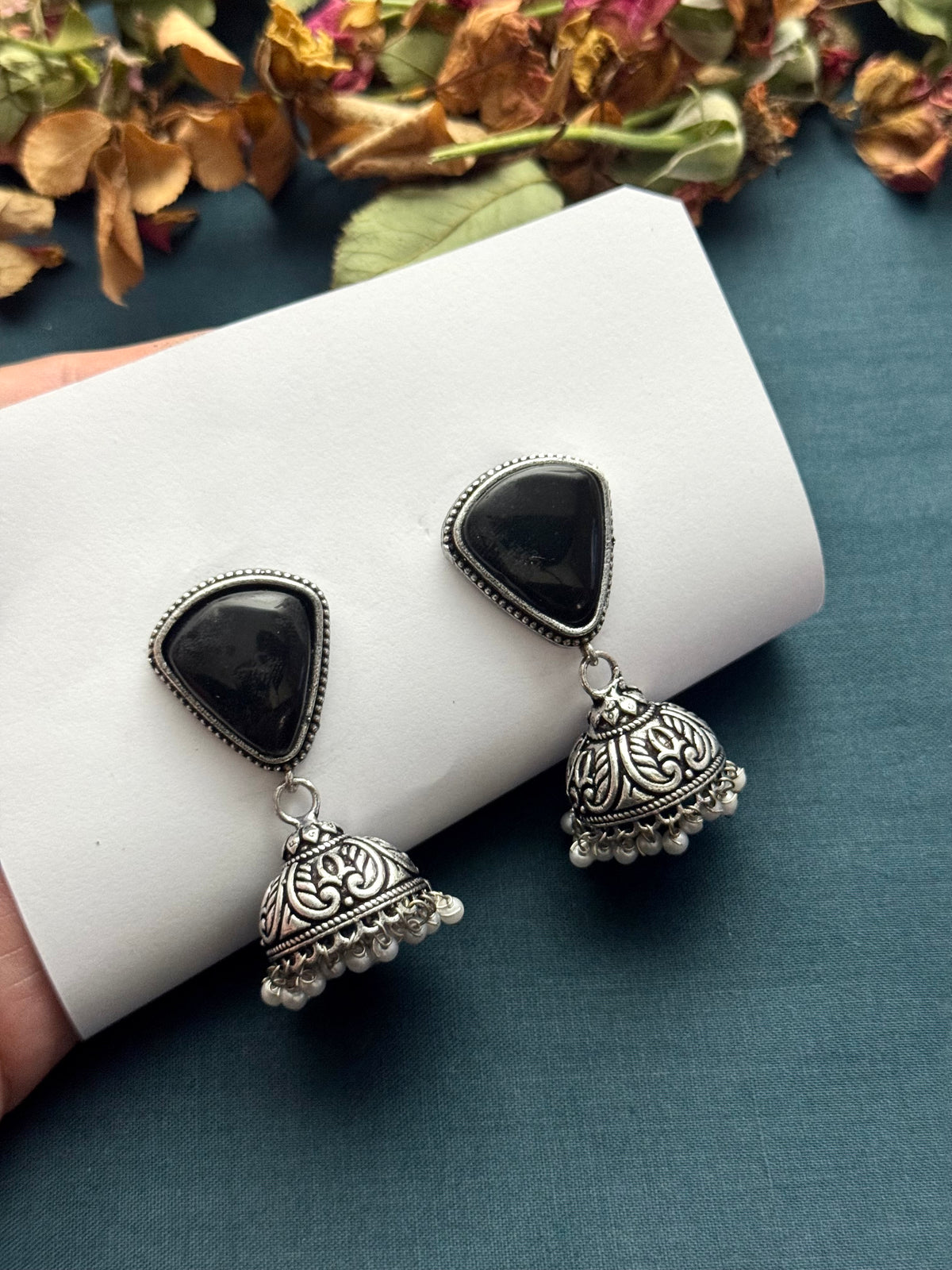Premium brass made oxidised Jhumka